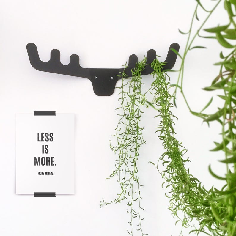 Coat Rack / Faux Deer Head / Modern Coat Hanger / Wall Decor / Etsy