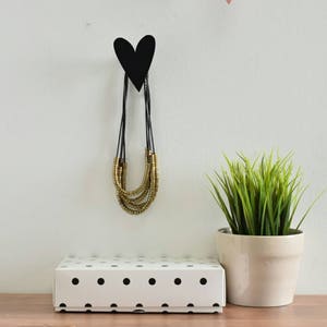 Valentine Gift, Heart Wall Hook, Girls Wall Hooks, Jewelry Holder, Nursery Gifts, Scandinavian design, wall Decor image 3