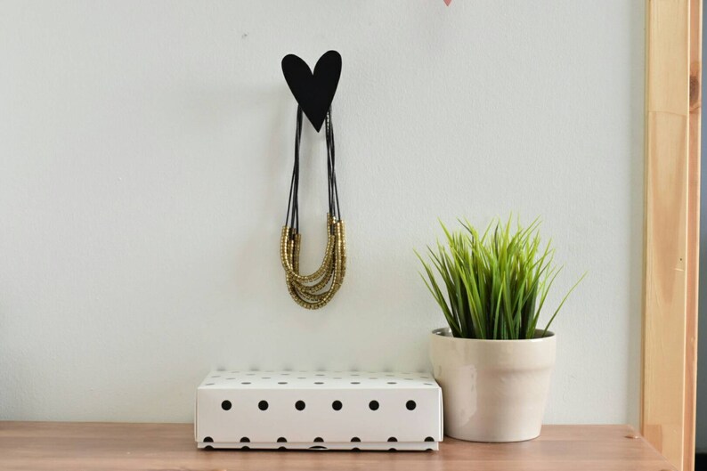 Valentine Gift, Heart Wall Hook, Girls Wall Hooks, Jewelry Holder, Nursery Gifts, Scandinavian design, wall Decor image 3