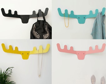 Coat Rack / Faux Deer Head / Modern Coat Hanger / Wall Decor / Wall Hooks / Scandinavian Design