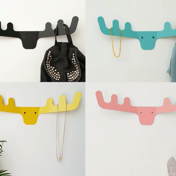 Coat Rack / Faux Deer Head / Modern Coat Hanger / Wall Decor / Wall Hooks / Scandinavian Design