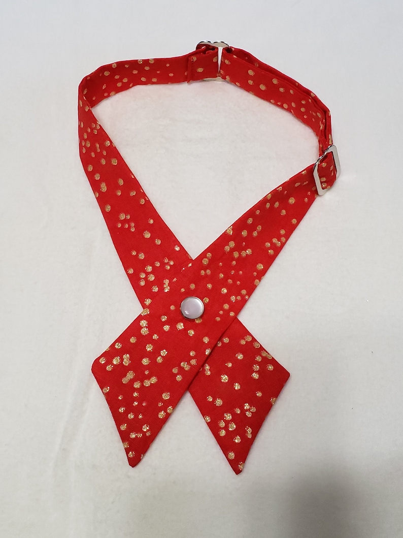 Red with Gold Dots Cross Tie