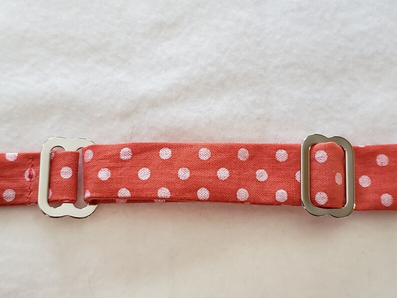 Coral with White Polka dots Cross Tie