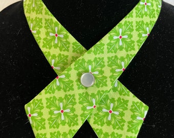 Lime Green Print Cross Tie