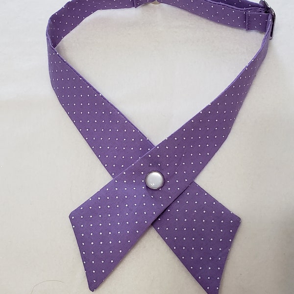 Lavender with Small White Dots Cross Tie