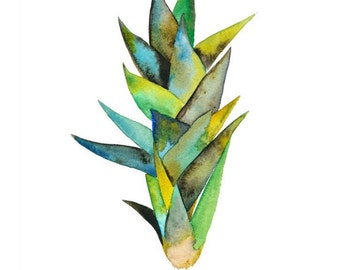 Sansevieria Plant Watercolor Print