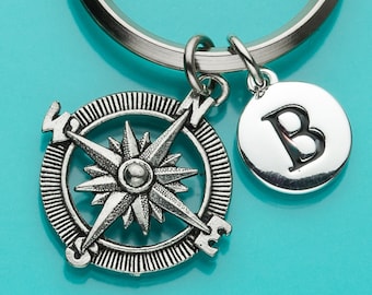 Schlüsselanhänger, Schlüsselring Kompass, erste Keychain, personalisierte Schlüsselanhänger, benutzerdefinierte Schlüsselanhänger Kompass, Charm, Keychain, 81