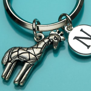 Giraffe Schlüsselbund, Spielzeug Giraffe Schlüsselanhänger, ausgestopften tierischen Charme, anfängliche Keychain, personalisierte Schlüsselanhänger, benutzerdefinierte Keychain, Charme Keychain, 716