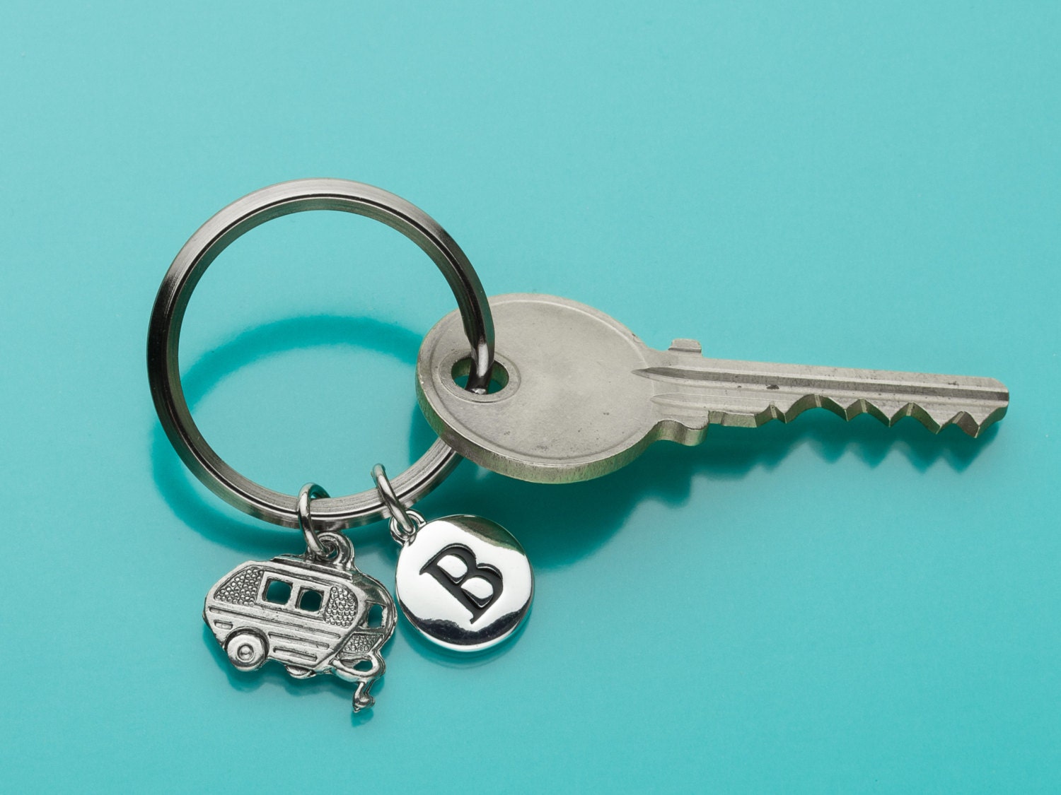 Trailer Keychain, Camper Key Ring, Camper Keychain, Caravan, Initial ...