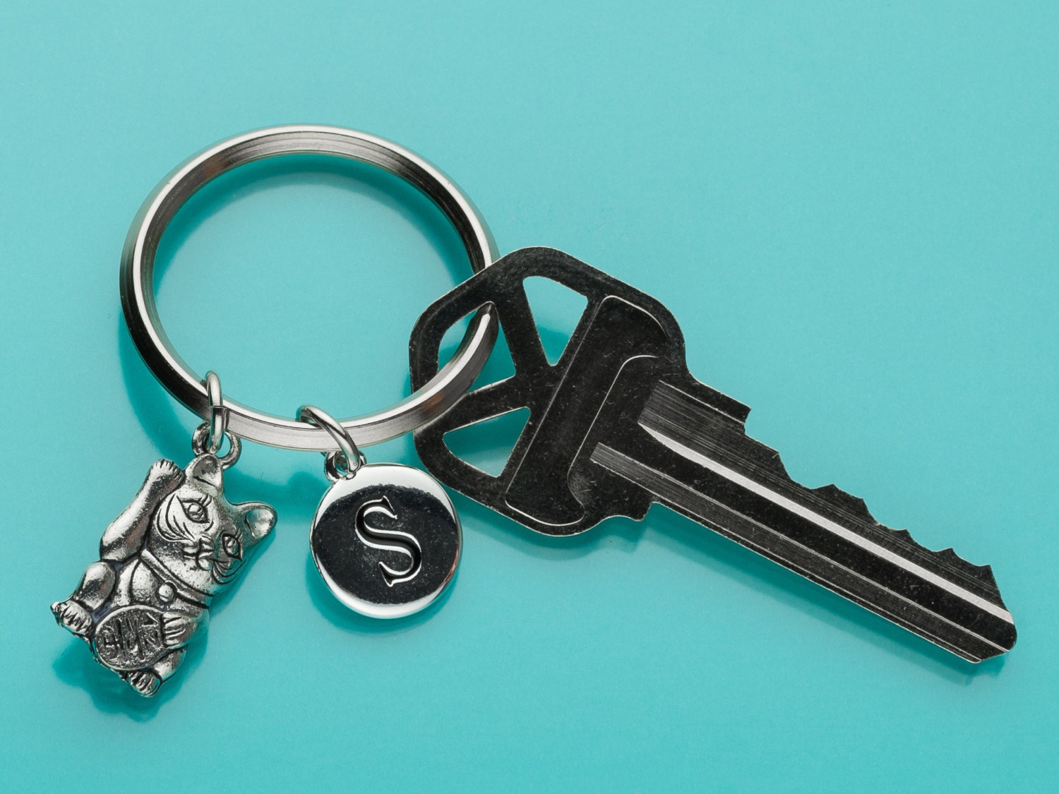 Maneki Neko Cat Keychain Cat Key Ring Japanese Cat Good Etsy