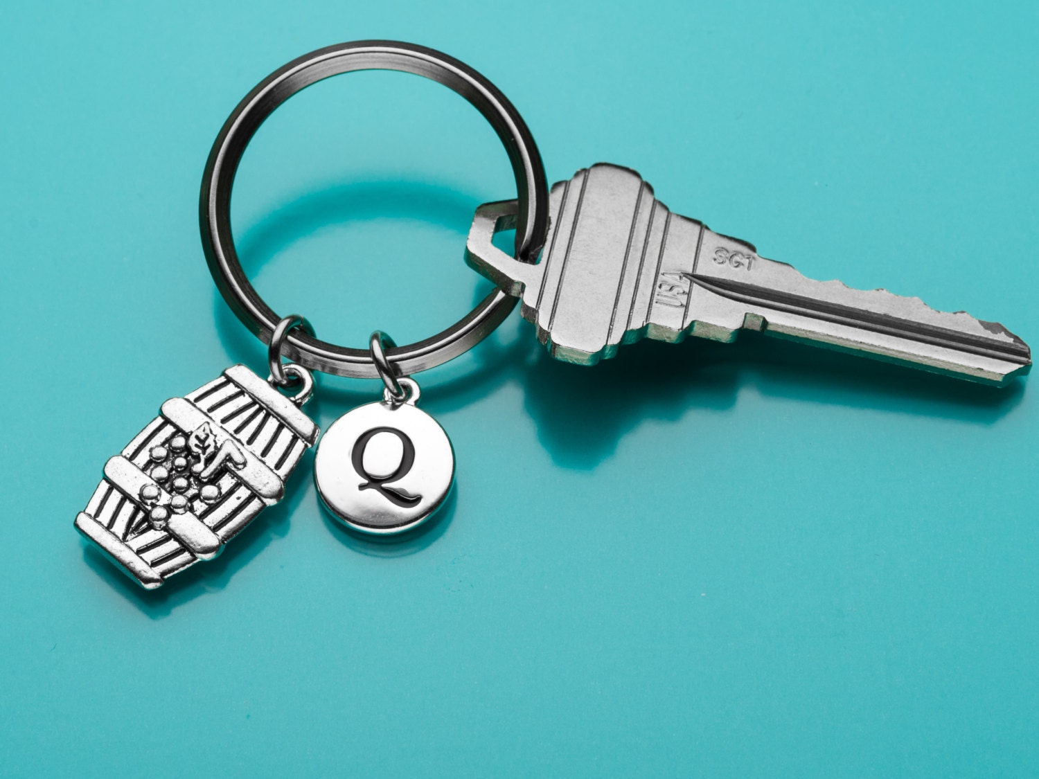 Wine Cask Keychain Wine Barrel Key Ring Wine Accessories Etsy