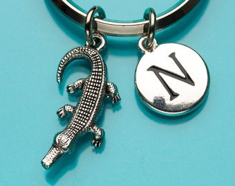 Alligatornyckelring, Alligatornyckelring, Krokodil, Gator, Nyckelring med initialer, Personlig nyckelring, Anpassad nyckelring, Charm-nyckelring, 4