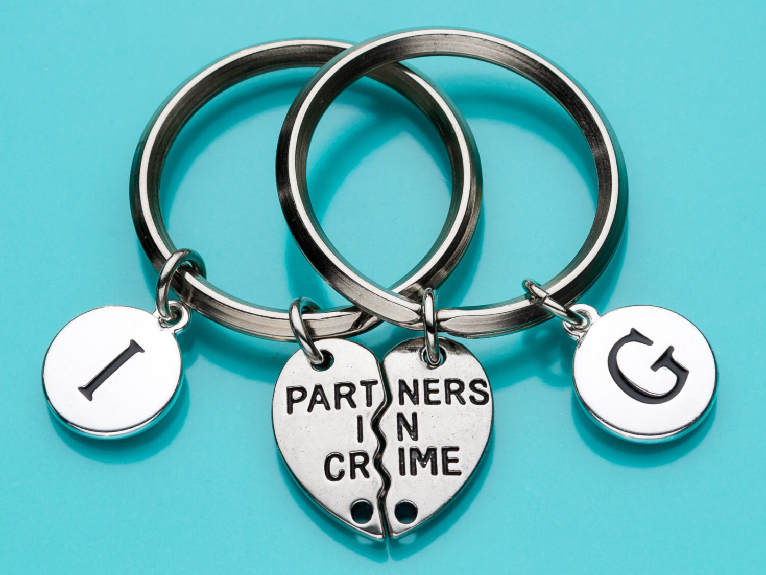 2pc Thelma and Louise Friendship Key Chains Rings Partners in