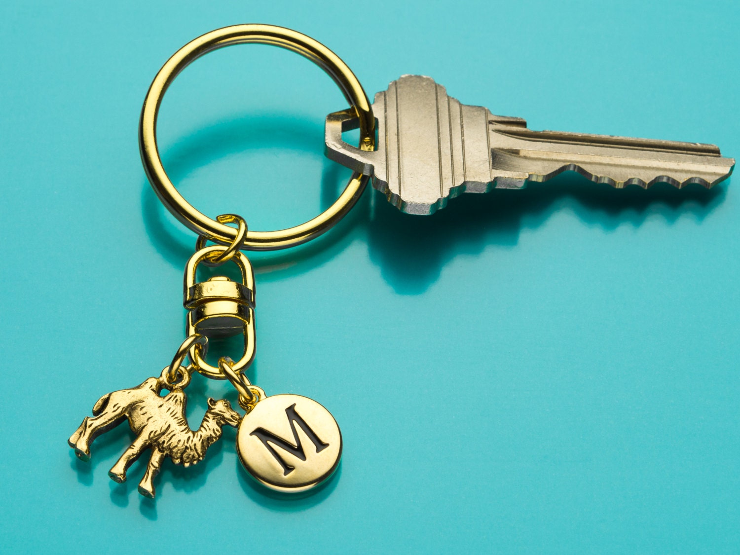 Camel Keychain, Gold Camel Key Ring, Dromedary Keychain, Animal Charm ...