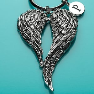 Große Engel Flügel Herz Keychain, riesige Angel Wings Schlüsselanhänger, Himmel Charme, romantisches Geschenk, personalisierte Schlüsselanhänger, benutzerdefinierte Schlüsselbund, H1