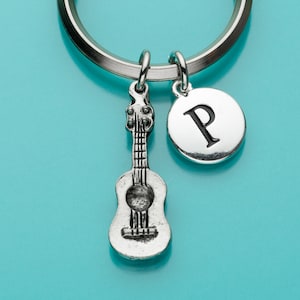 Sleutelhanger van gitaar, gitaar sleutelring, musicus sleutelhanger, muziekinstrument, gepersonaliseerde charme sleutelhanger, aangepaste sleutelhanger, sleutelhanger, 172