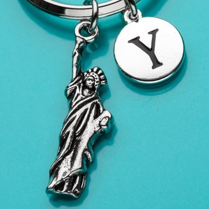 Statua della libertà portachiavi, statua della libertà portachiavi, Souvenir di New York, iniziale portachiavi, portachiavi personalizzati, portachiavi personalizzato, 596