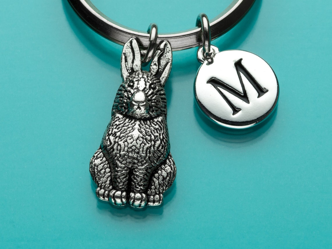 Bunny Rabbit Keychain Bunny Rabbit Key Ring Animal Charm Etsy