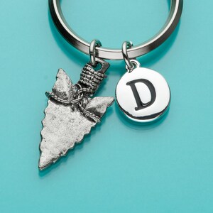 Arrowhead Keychain, Arrowhead Key Ring, Initial Keychain, Personalized Keychain, Custom Keychain, Charm Keychain, 17