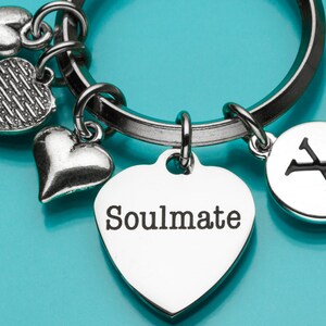 Soulmate Keychain, Soulmate Key Ring, Love Keychain, Heart Charm, Romantic Gift, Personalized Keychain, Charm Keychain, 761,793,794,717