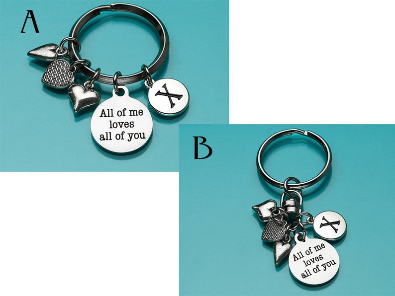 Love Key Ring 753,793,794,717 All of Me Key Ring Romantic Gift Charm Keychain Heart Charm Love Keychain Personalized Keychain