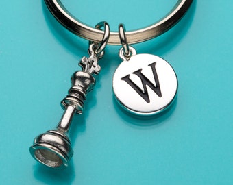 King Chess Piece Keychain, King Chess Piece Key Ring, Chess King, Chess Lover, Chess Gift, Llavero personalizado, Llavero personalizado, 648