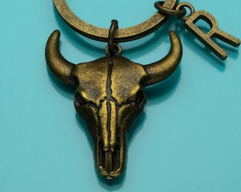 Bull Horn Skull Steer Horns Keychain
