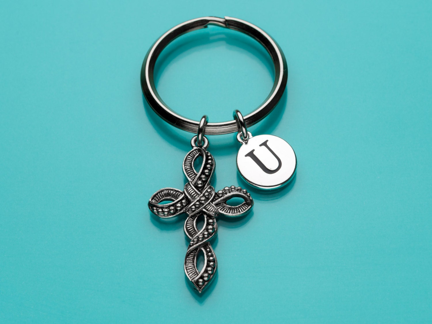 Ribbon Cross Keychain Ribbon Cross Key Ring Religious Charm Etsy
