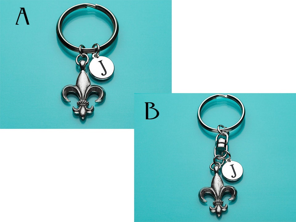 Fleur De Lis Keychain, Fleur De Lis Key Ring, French