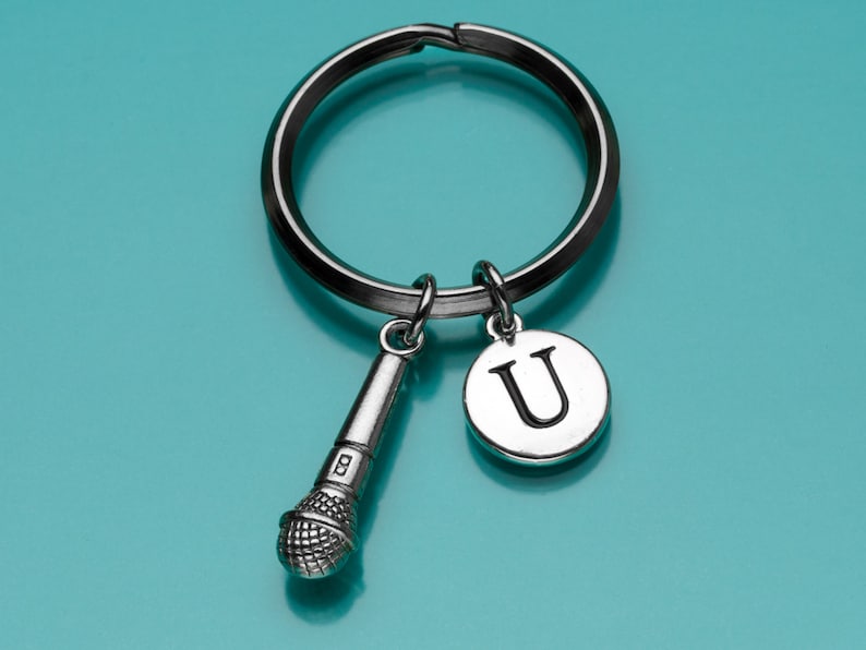 Microphone Keychain Microphone Key Ring Musician Keyring Etsy