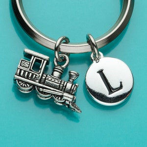 Steam Train Keychain, Train Key Ring, Choo Choo Train, Toy Train, Initial Keychain, Personalized Keychain, Custom Keychain, Charm, 342