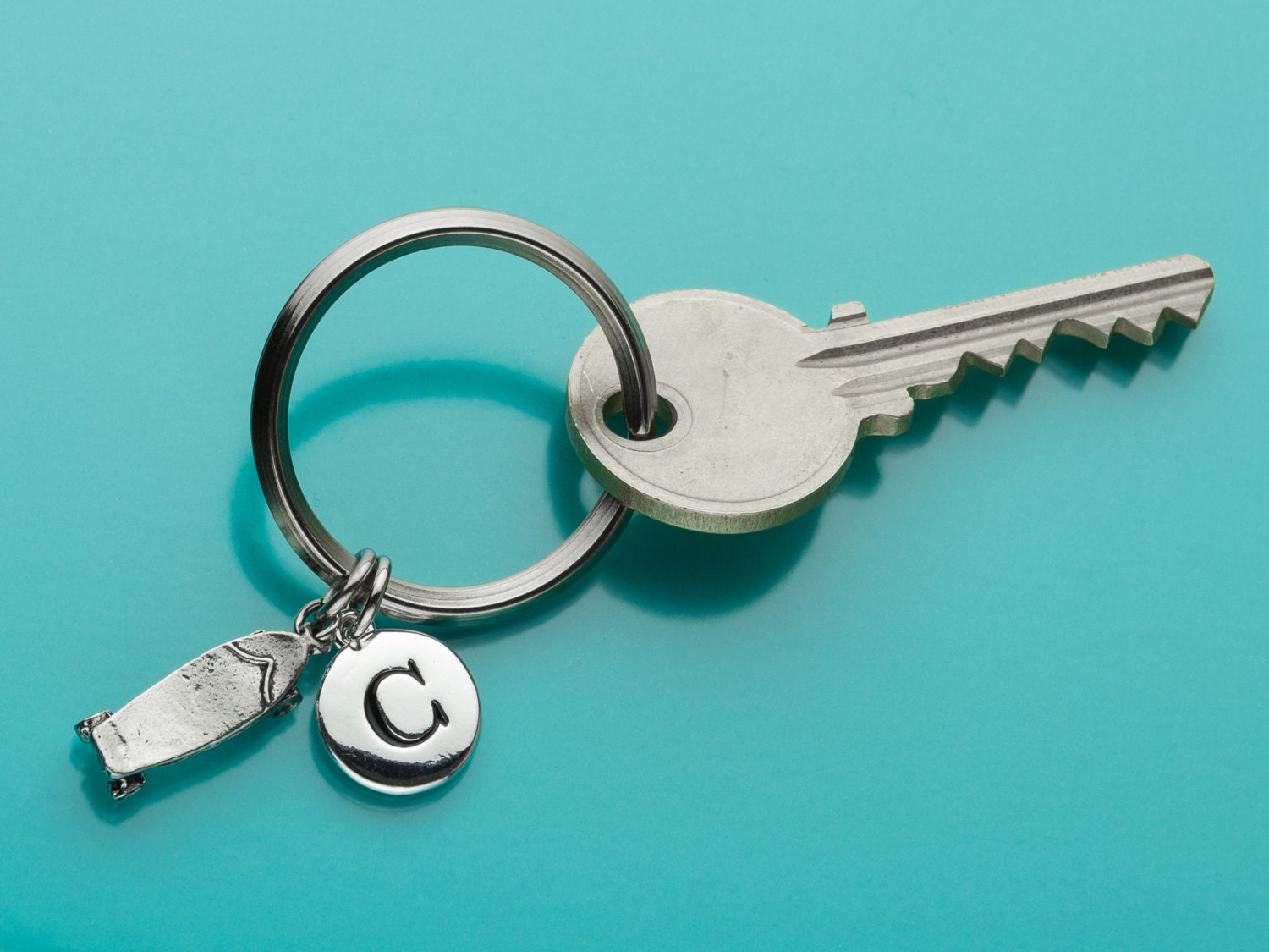 Skate Board Keychain Skateboard Key Ring Sports Initial Etsy