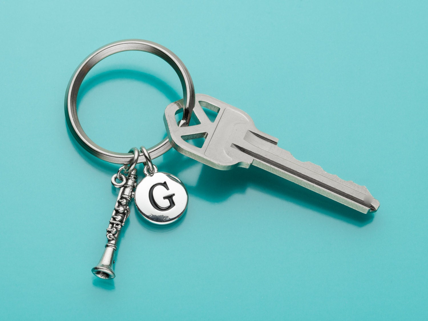 Keychain Key Ring Initial Keychain Etsy