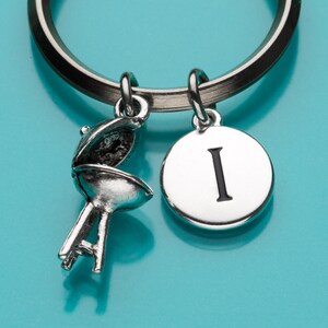 Barbecue Grill Keychain, Barbecue Key Ring, BBQ Charm, Initial Keychain, Personalized Keychain, Custom Keychain, Charm Keychain, 403