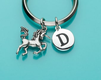 Unicorn llavero, llavero de unicornio, criatura mítica, llavero inicial, personalizado llavero, llavero personalizado, encanto llavero, 370