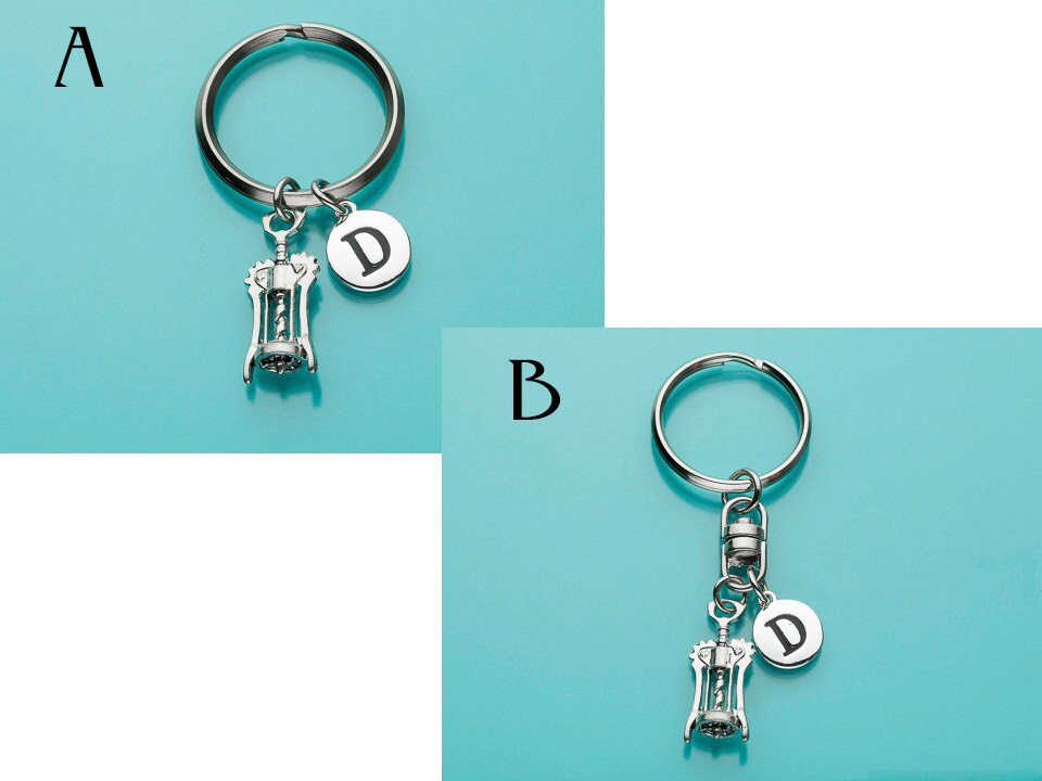 Corkscrew Keychain Corkscrew Key Ring Wine Accessories Etsy