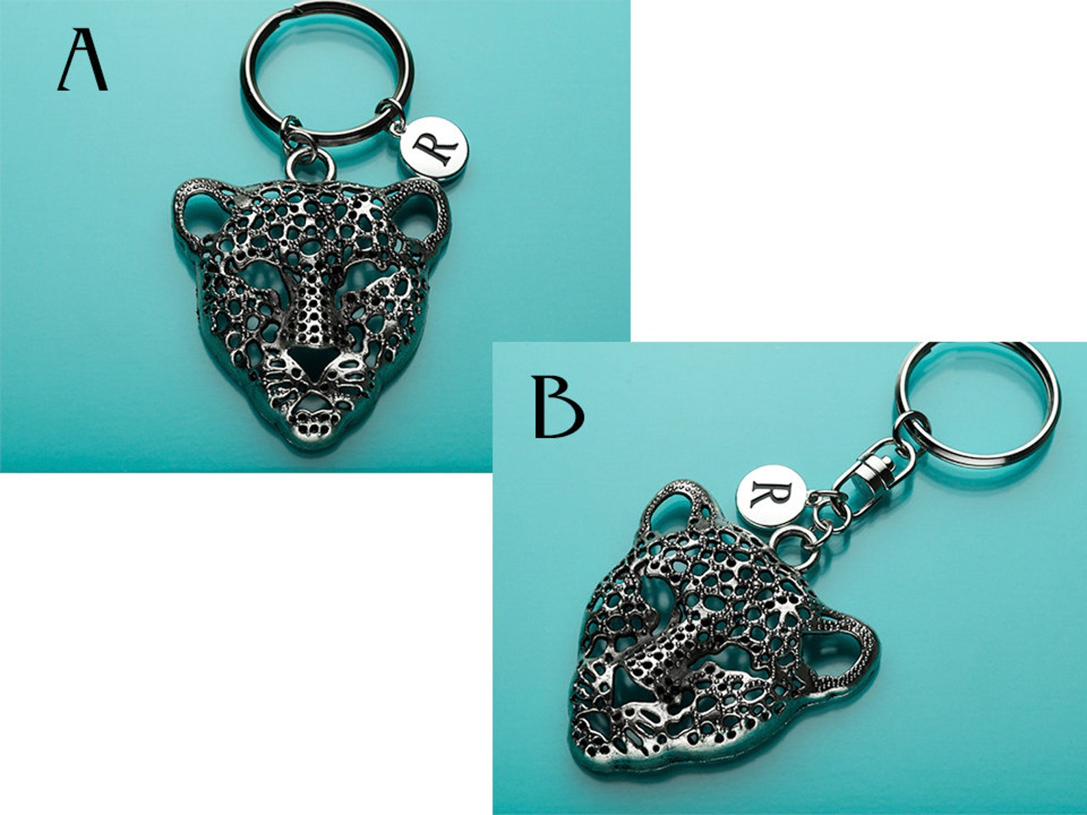 Huge Leopard Keychain Leopard Key Ring Jungle Animal Charm Etsy