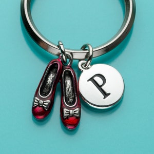 Ruby Slippers nyckelring, Ruby Slippers nyckelring, Dorothys skor, initialnyckelring, personlig nyckelring, anpassad nyckelring, charmnyckelring, 305