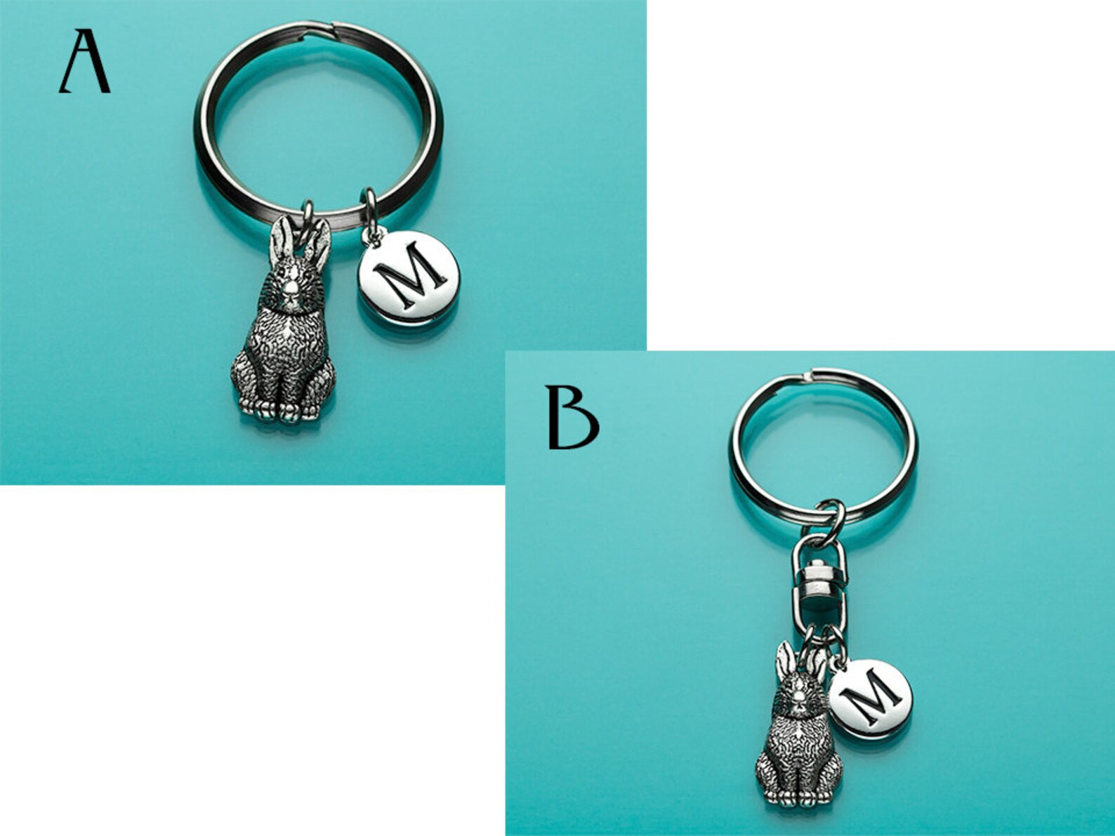 Bunny Rabbit Keychain Bunny Rabbit Key Ring Animal Charm Etsy