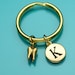 Tooth Keychain, Gold Tooth Key Ring, Molar, Dental Charm, Initial ...
