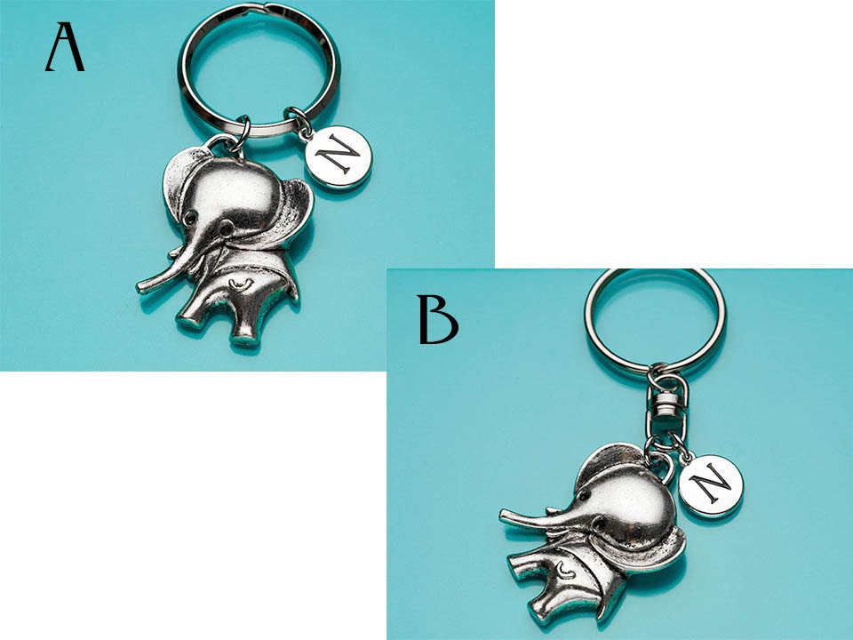 Elephant Keychain Cute Elephant Key Ring Jungle Animal Etsy