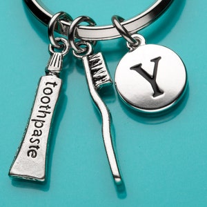 Zahnbürste Schlüsselanhänger, Schlüsselring Zahnbürste, Zahnpasta Charme, Dental-Set, personalisiert Keychain, benutzerdefinierte Keychain Charme Keychain, 632