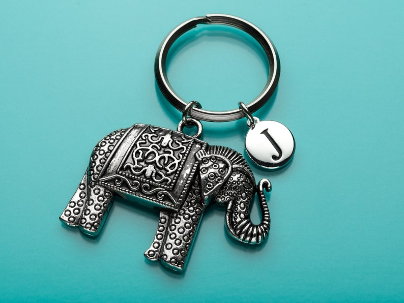 Elephant Keychain Huge Indian Elephant Key Ring Animal Etsy