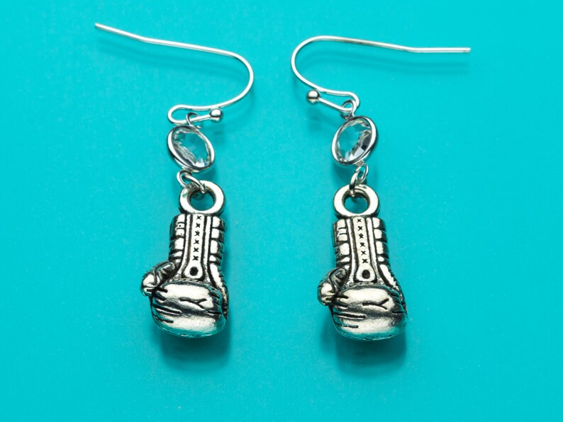 Boxing Glove Earrings Ice Crystal Earrings Sport Charm Etsy