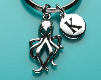 Keychain Krake, Octopus-Schlüsselanhänger, Meer Kreatur, anfängliche Keychain, personalisierte Schlüsselanhänger, benutzerdefinierte Keychain, Charme Keychain, 332