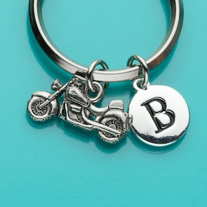 Motorcycle Keychain, Motorcycle Key Ring, Sports, Initial Keychain, Personalized Keychain, Custom Keychain, Charm Keychain, 258