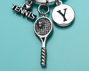 Me encanta el tenis llavero llavero raqueta de tenis, deportes, inicial llavero, llavero personalizado, llavero personalizado, llavero de encanto, 742, 352