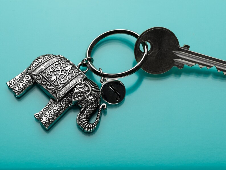 Elephant Keychain Huge Indian Elephant Key Ring Animal Etsy