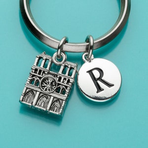 Llavero de Notre Dame, Notre Dame llavero, llavero inicial, personalizado llavero, llavero personalizado, encanto llavero, 262