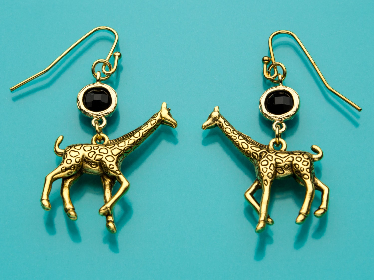 Giraffe Earrings Gold Giraffe Earrings Animal Charm - Etsy Sweden